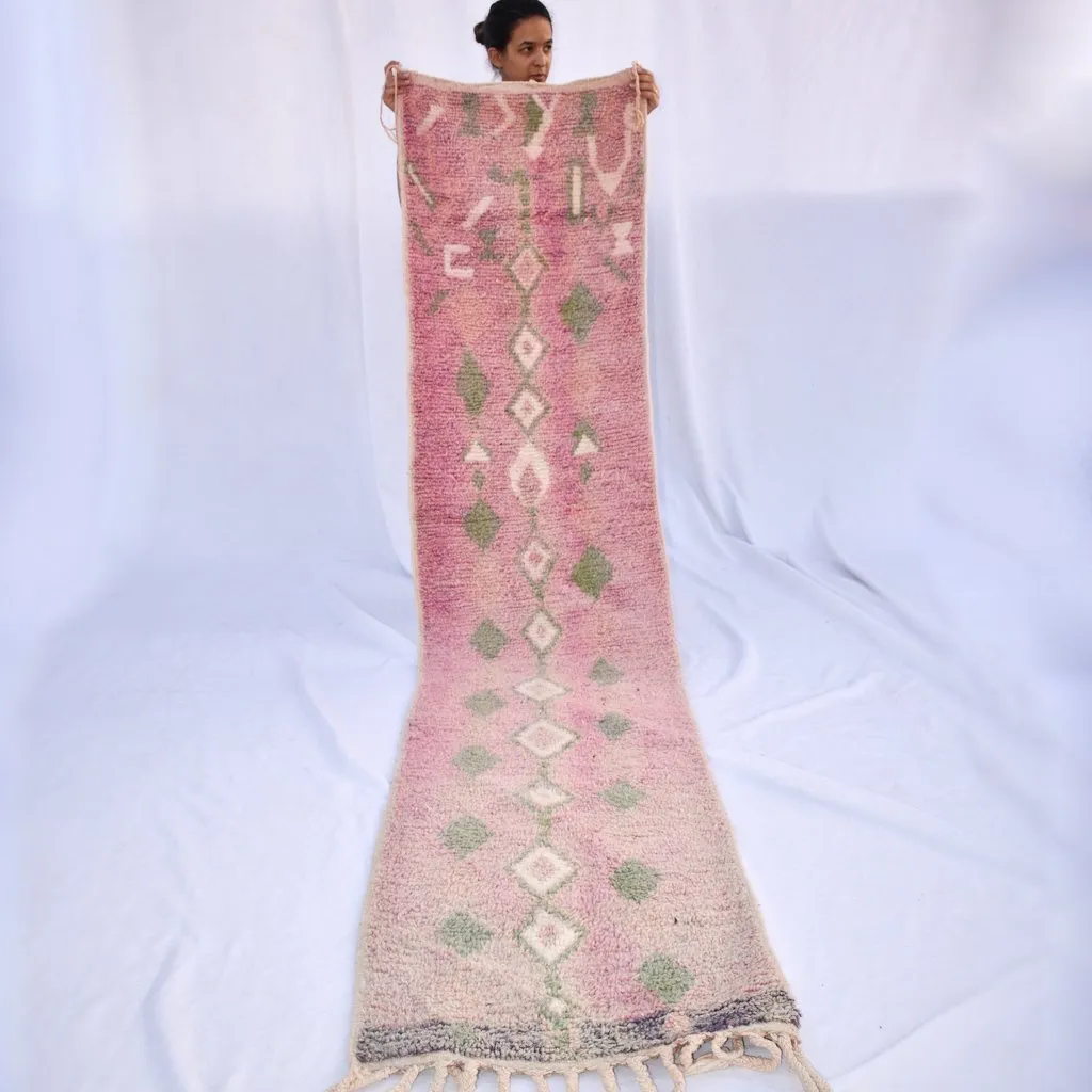 KIF Runner | 9x2 Ft | 3x0,7 m | Moroccan Colorful Rug | 100% wool handmade