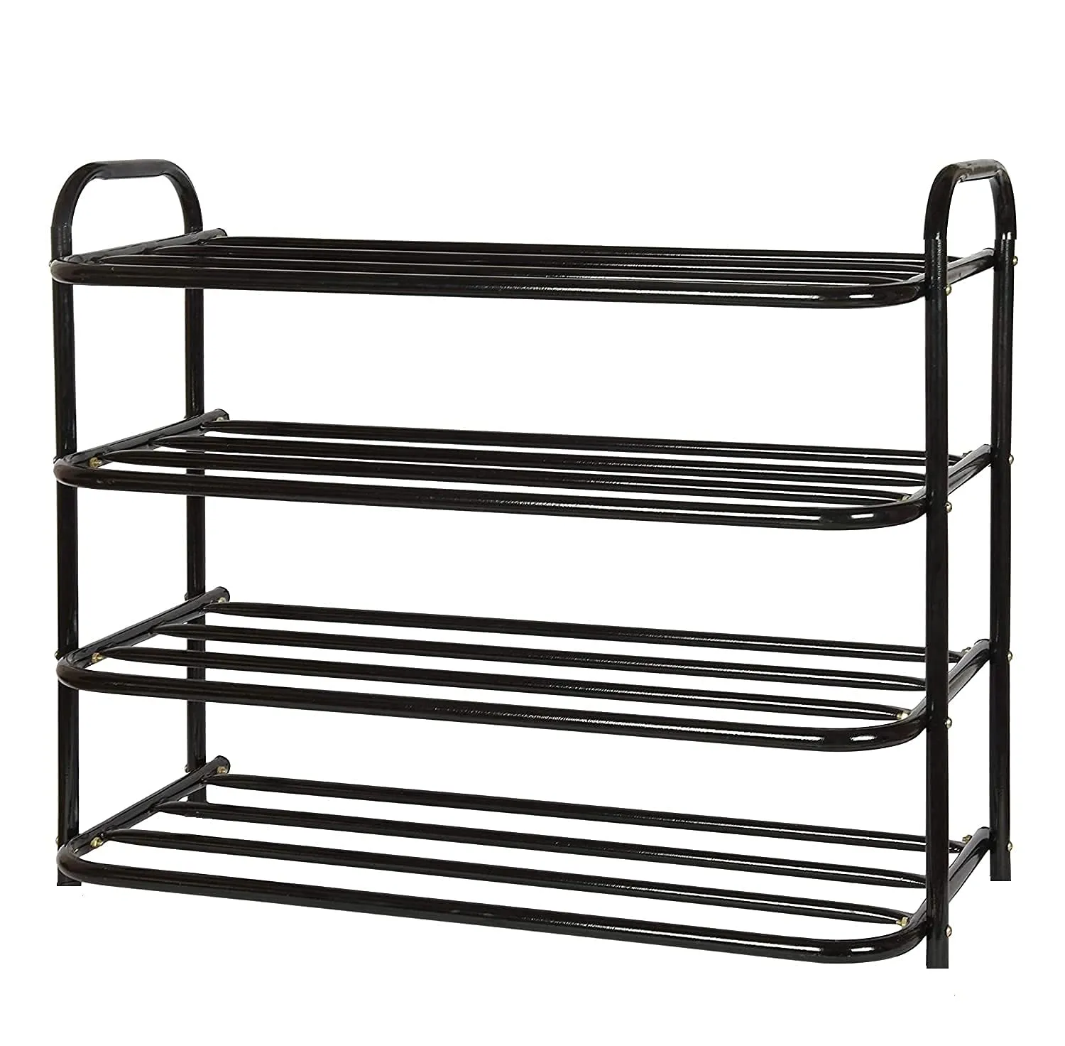KSP HOME Heavy Metal Shoe Rack (4 Shelves) Foldable Open Book Shelf, Book Shelve, Shoe Rack, Shoes Storage Rack for Home Shoe Stand Shelf Big (60 * 60 * 25 cm) (Black) (4 Shelf Big)
