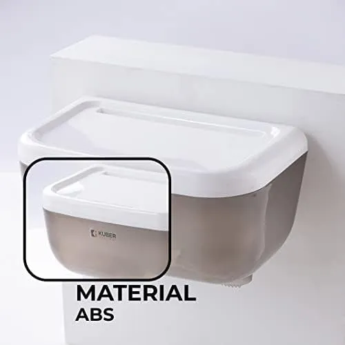 Kuber Industries Tissue Paper Holder & Storage Shelf|Premium ABS|Multipurpose Kitchen & Bathroom Organizer Durable & Sturdy|Clean & Minimalist Design|TPH001|Pack of 5|Black