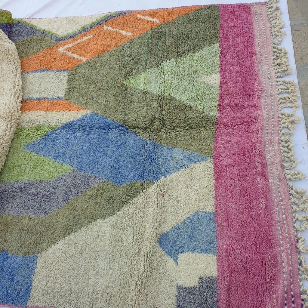 LAOU | 10'2x6'6 Ft | 312x202 cm | Moroccan Colorful Rug | 100% wool handmade