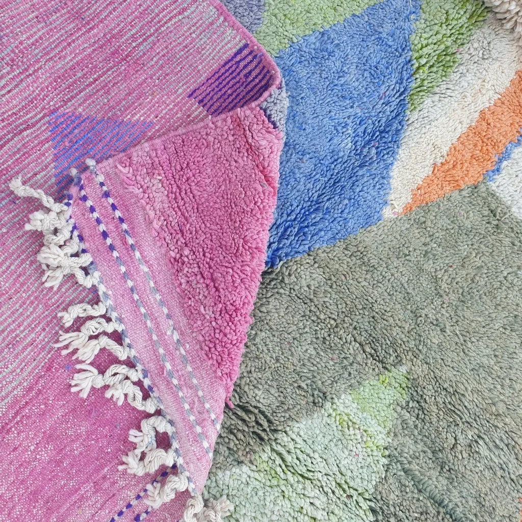 LAOU | 10'2x6'6 Ft | 312x202 cm | Moroccan Colorful Rug | 100% wool handmade