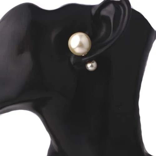 Large Faux Pearl Rhinestone Necklace Bangle Earrings Ring Sets