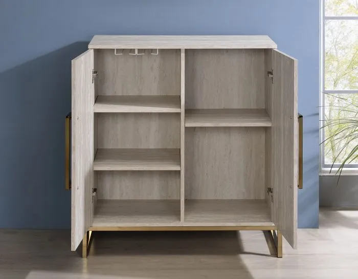 Larkin Faux-Marble Wine Cabinet