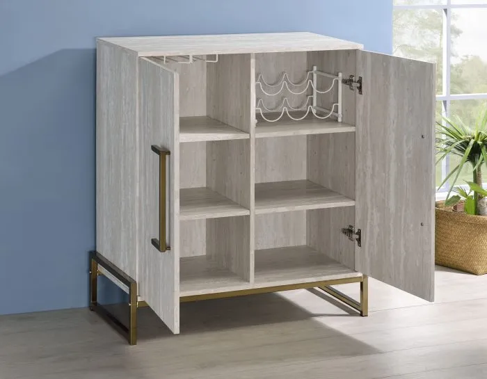 Larkin Faux-Marble Wine Cabinet