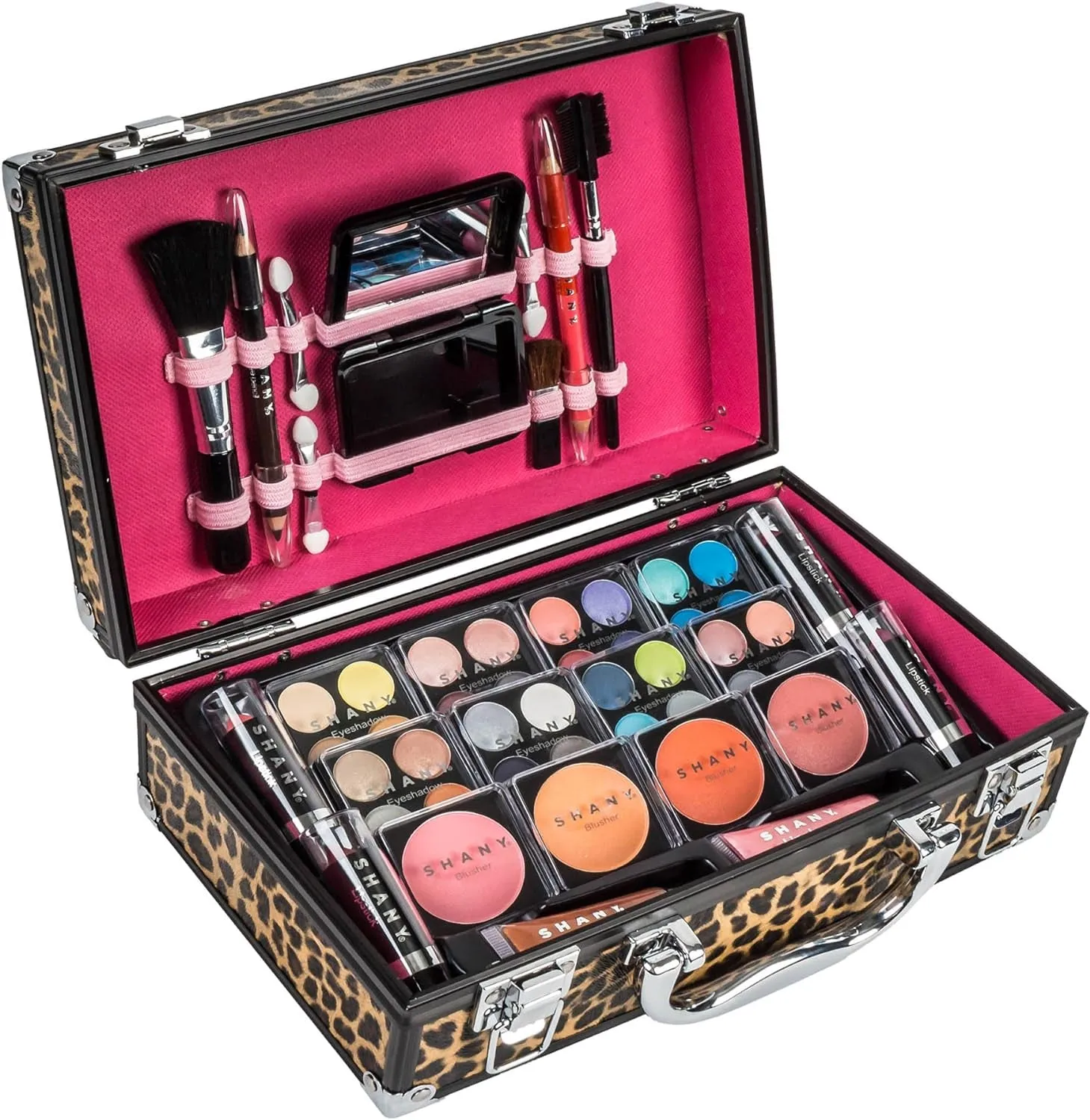 Leopard Print Makeup Train Case & Complete Cosmetic Set - Stylish Organizer & Perfect Gift!
