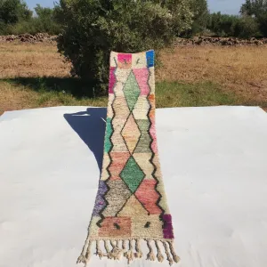Luza Runner | Moroccan Hallway Runner Berber Boujad | 2'20x9'32 ft | 67x284 cm