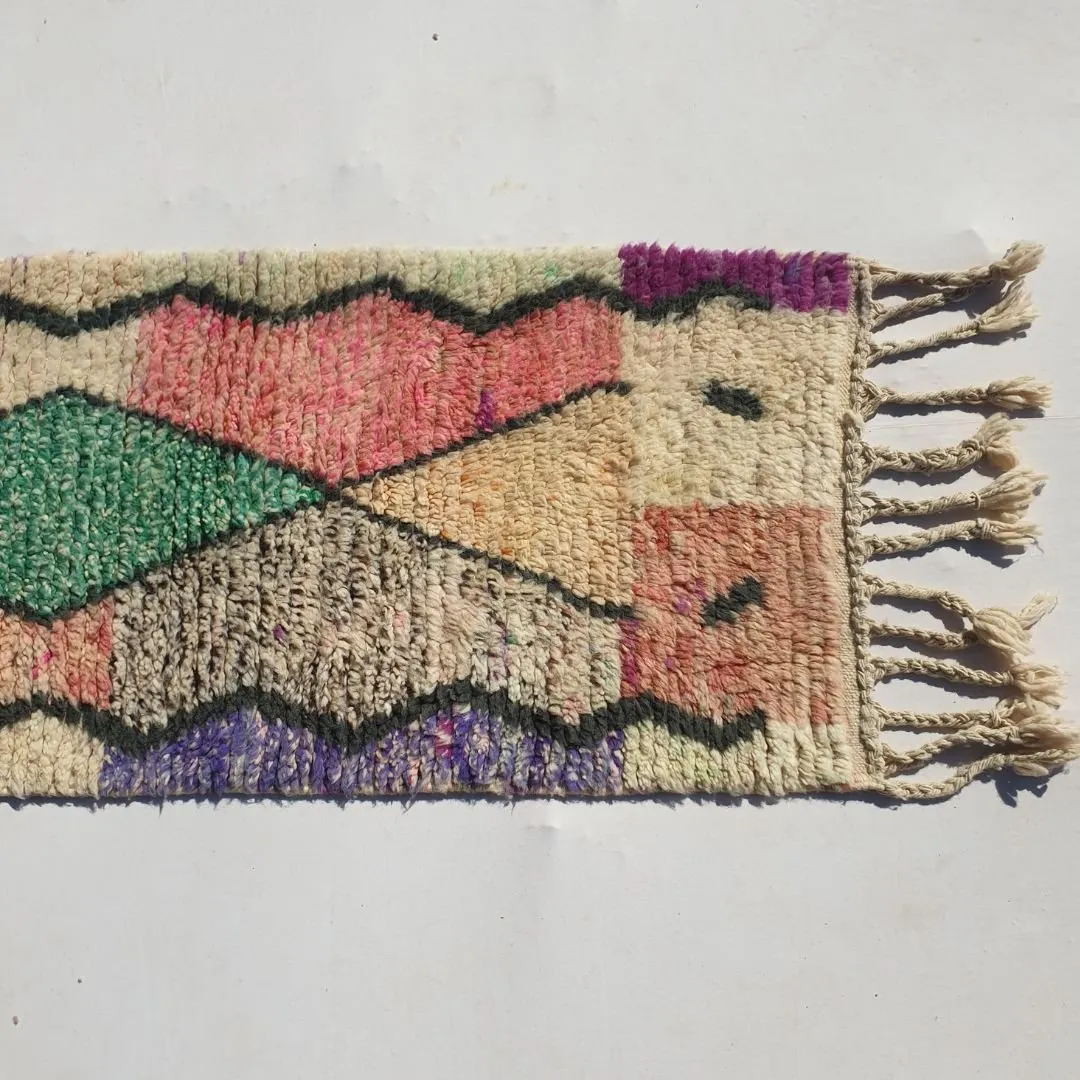 Luza Runner | Moroccan Hallway Runner Berber Boujad | 2'20x9'32 ft | 67x284 cm