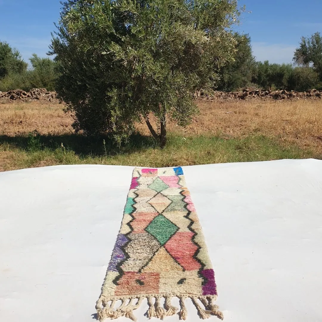 Luza Runner | Moroccan Hallway Runner Berber Boujad | 2'20x9'32 ft | 67x284 cm
