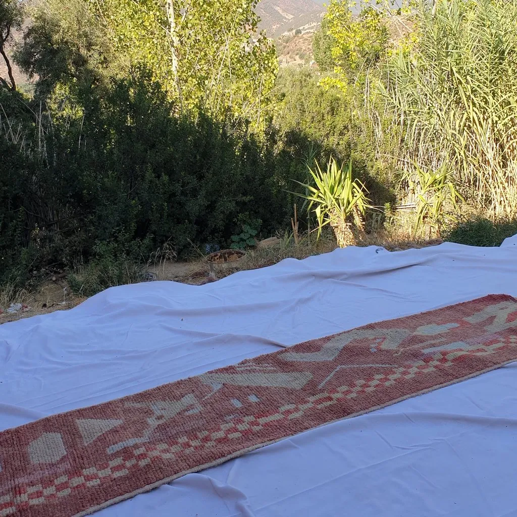 MARET Runner | 11'3x2'3 Ft | 3,45x0,71 m | Moroccan Colorful Rug | 100% wool handmade