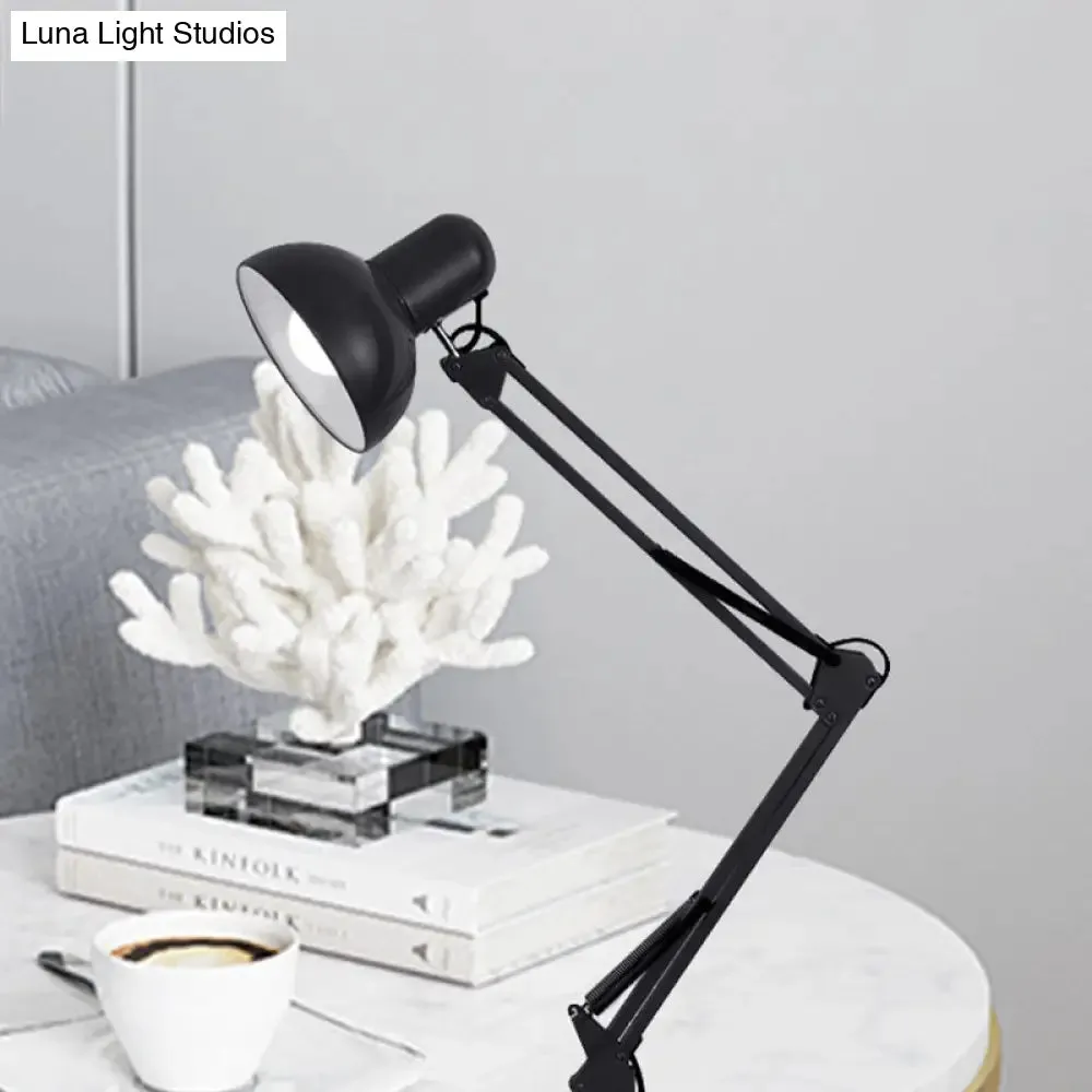 Modern Metal Shade Desk Lamp - Stylish Adjustable 1 Bulb Light for Bedroom Reading