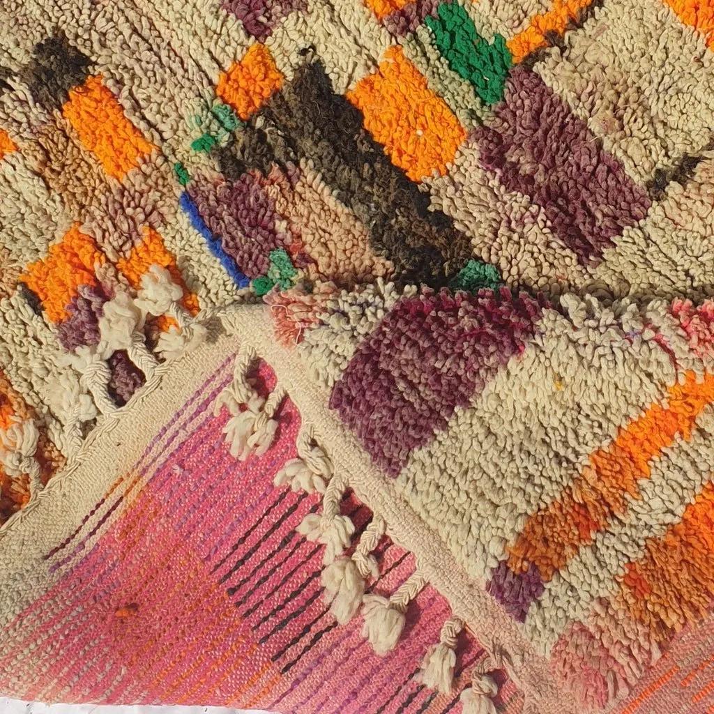 Moroccan Rug Boujaad Colorful Living room carpet | 9'5x6'3 Ft | 290x193 cm | SAHINE | 100% wool handmade