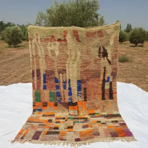 Moroccan Rug Boujaad Colorful Living room carpet | 9'5x6'3 Ft | 290x193 cm | SAHINE | 100% wool handmade