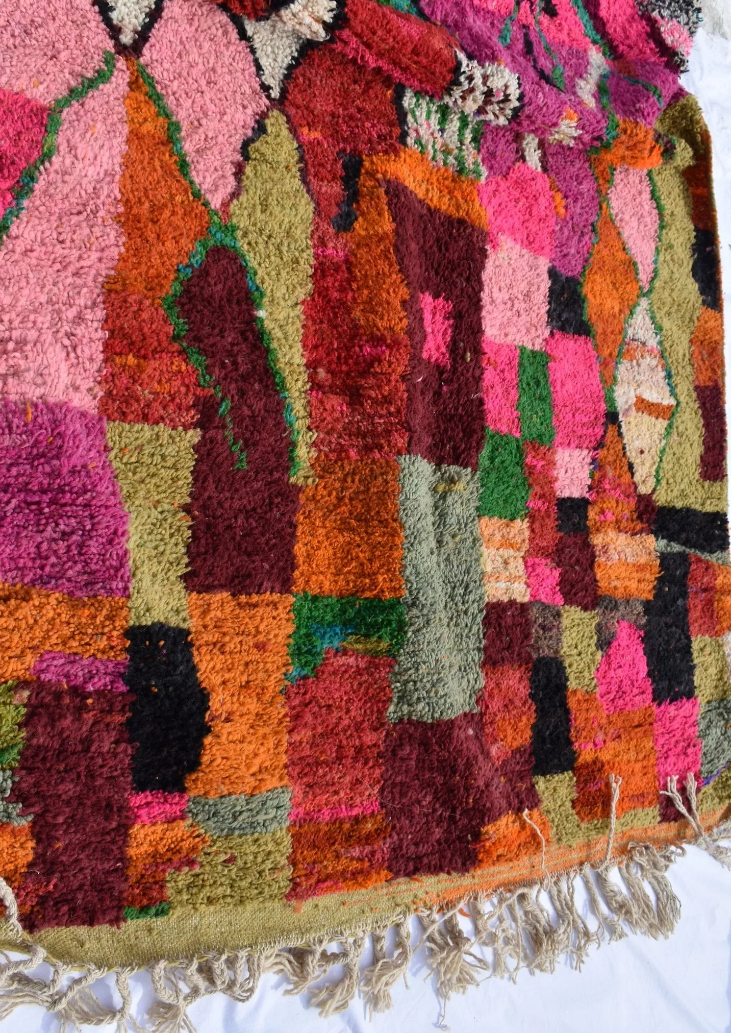 MRELMA | 8'x5 Ft | 254x166 cm | Moroccan Colorful Rug | 100% wool handmade
