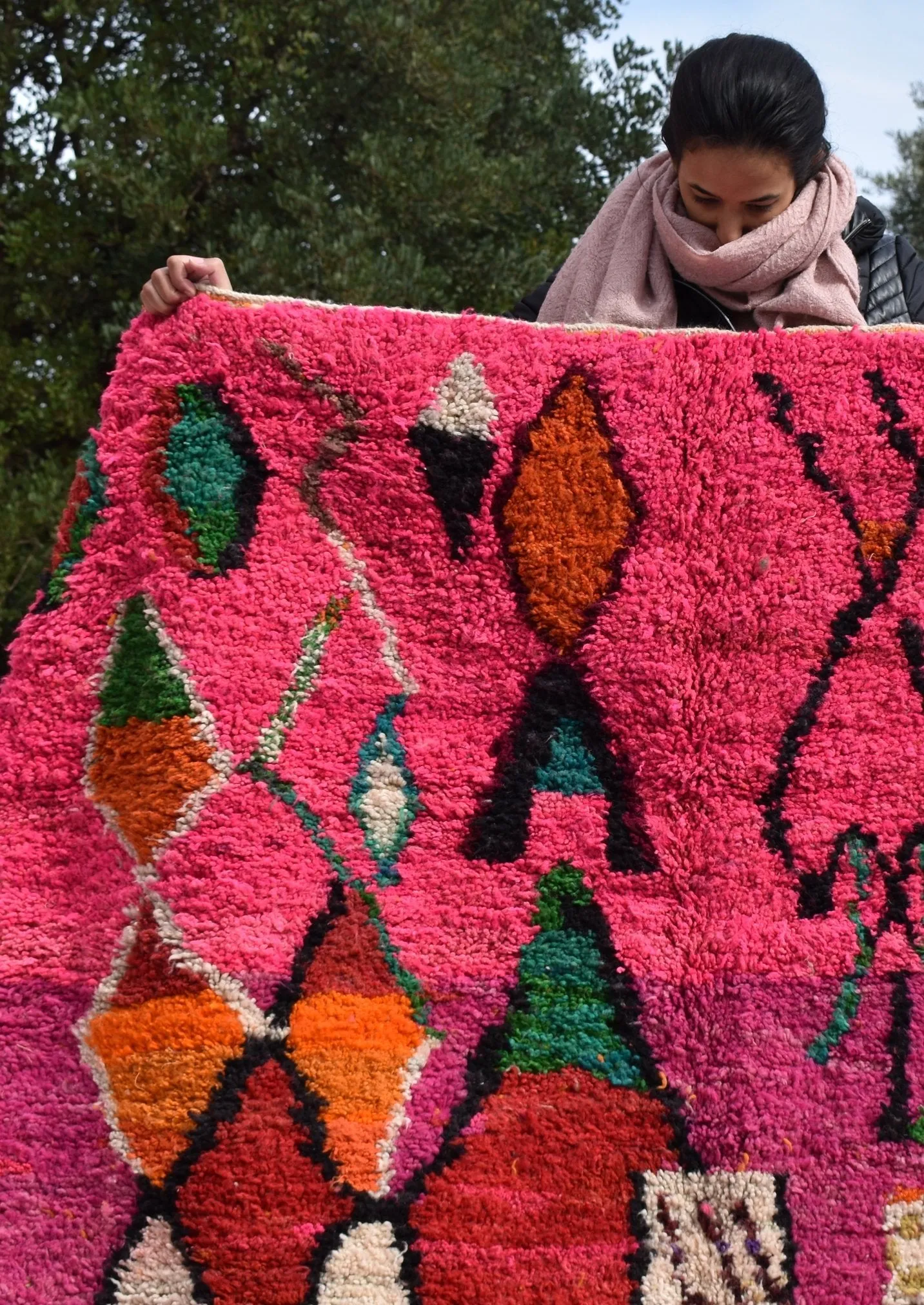 MRELMA | 8'x5 Ft | 254x166 cm | Moroccan Colorful Rug | 100% wool handmade