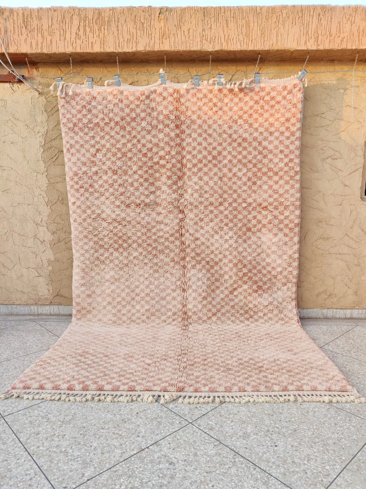 MRIRT BENI OURAIN RUG “Checkered Series” Salmon