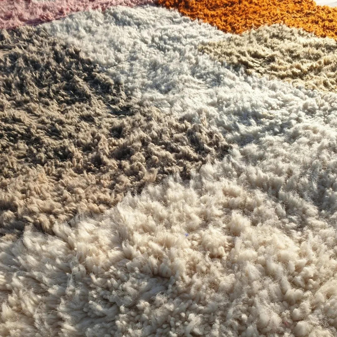 Msara | Authentic Beni Ourain 5x8 Colorful Moroccan Rug | 5'25x8 Ft | 160x244 cm