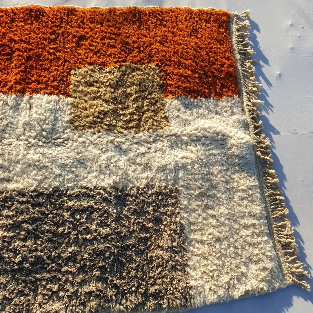 Msara | Authentic Beni Ourain 5x8 Colorful Moroccan Rug | 5'25x8 Ft | 160x244 cm