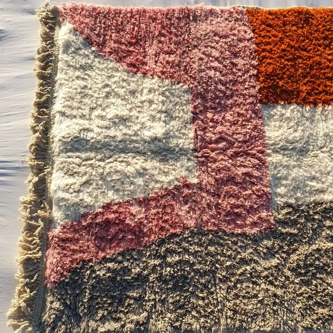 Msara | Authentic Beni Ourain 5x8 Colorful Moroccan Rug | 5'25x8 Ft | 160x244 cm