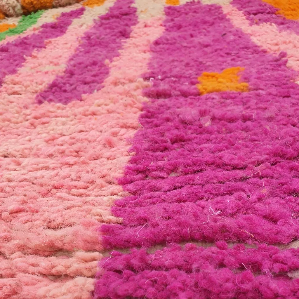 NETMEZRA | 10x6'5 Ft | 3x2 m | Moroccan Colorful Rug | 100% wool handmade