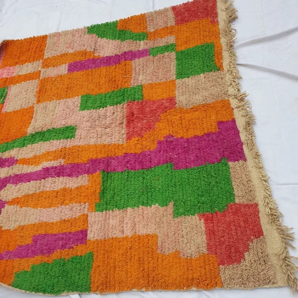 NETMEZRA | 10x6'5 Ft | 3x2 m | Moroccan Colorful Rug | 100% wool handmade