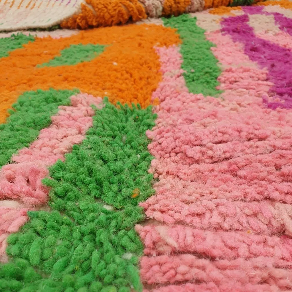 NETMEZRA | 10x6'5 Ft | 3x2 m | Moroccan Colorful Rug | 100% wool handmade