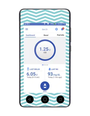 Omnipod DASH Cover (Mint Chevron)