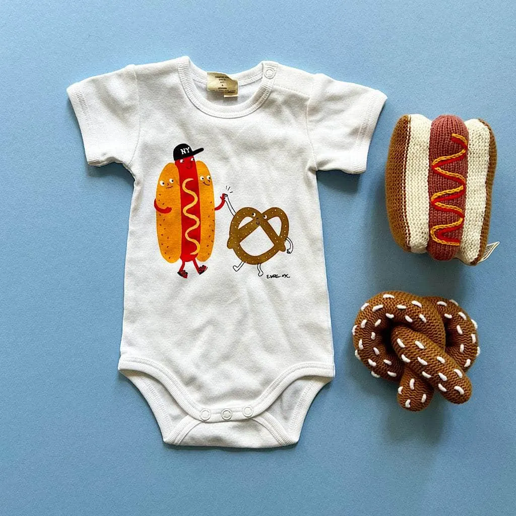 Organic Baby Gift Set, Food Onesie & Rattle