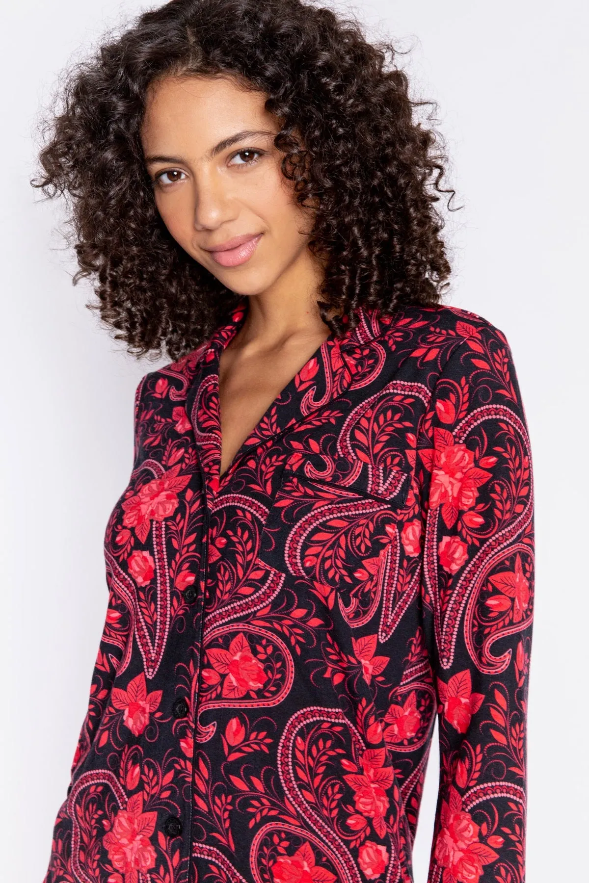Paisley Nights PJ Set in Black