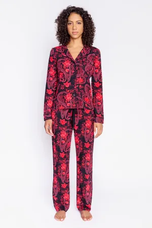 Paisley Nights PJ Set in Black