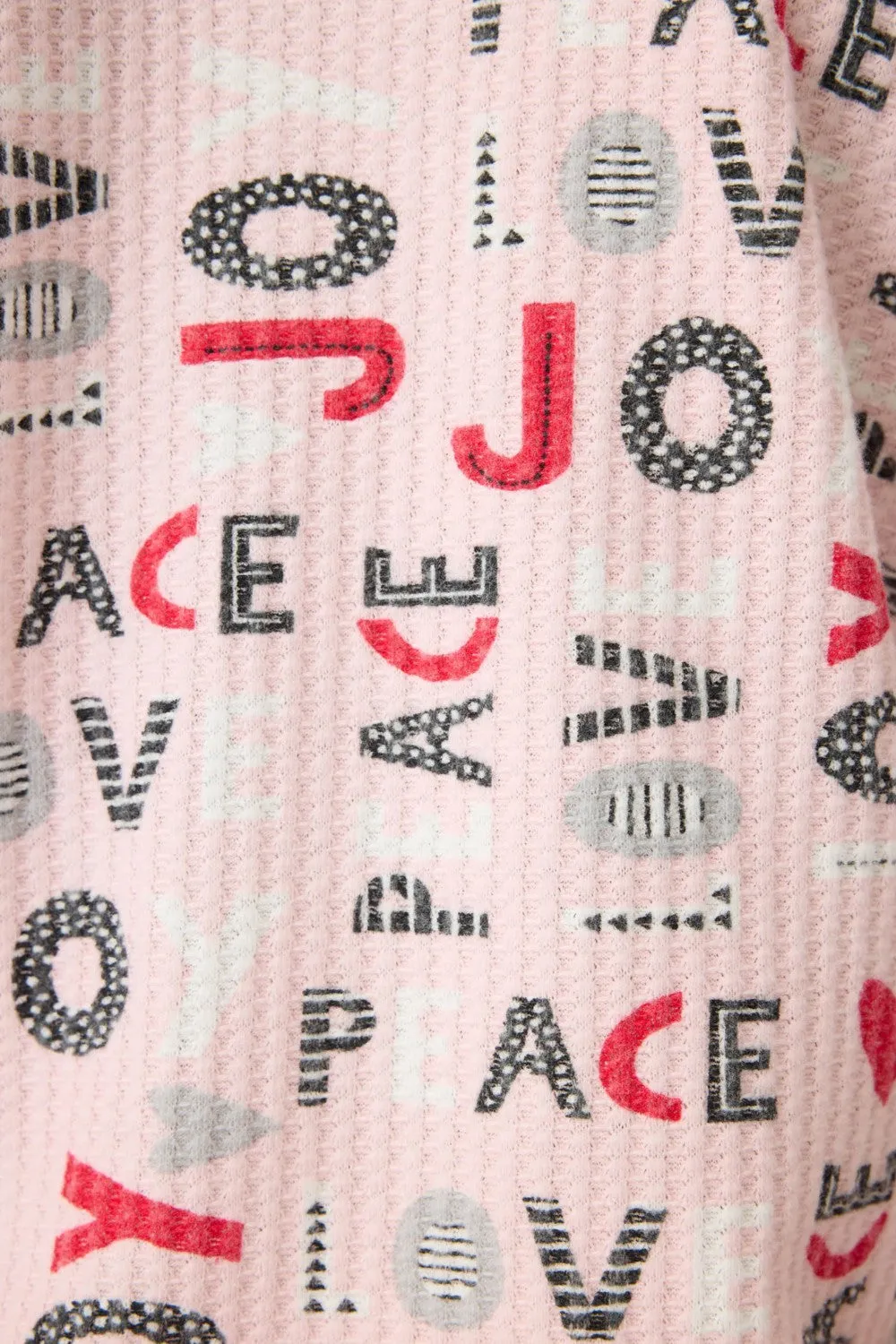 PJ Salvage Peace & Joy Waffle Thermal Ski Jammie Set
