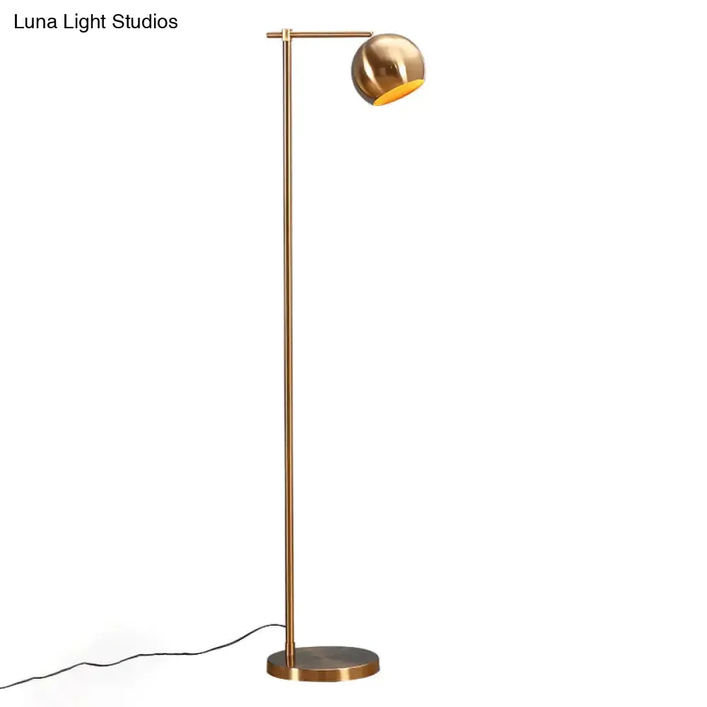 Postmodern Metal Floor Lamp with Adjustable Dome Shade - 1 Head Standing Light for Living Room