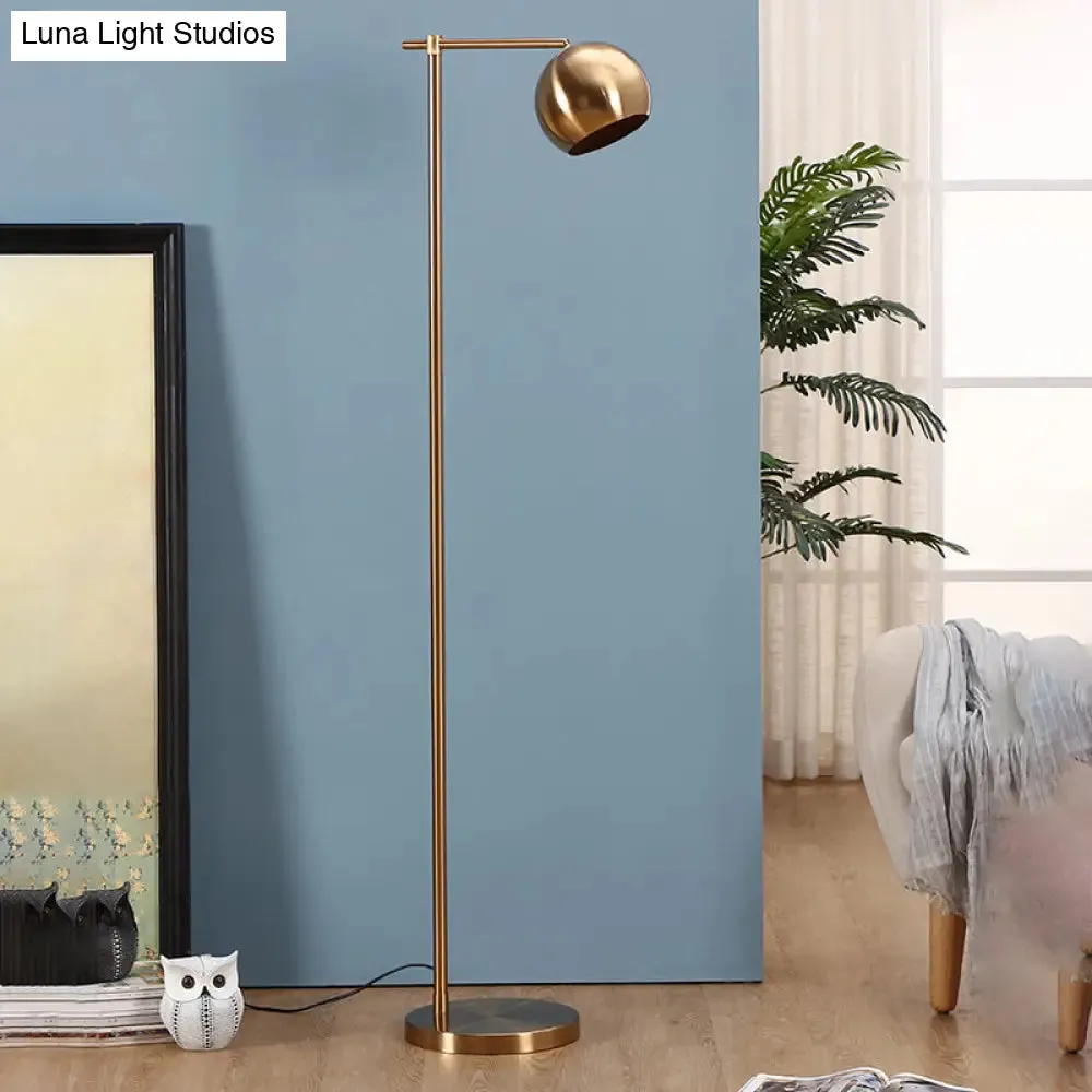 Postmodern Metal Floor Lamp with Adjustable Dome Shade - 1 Head Standing Light for Living Room