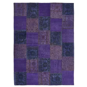Purple Samsara Patchwork Wool Rug - 8'11" x 12'2"