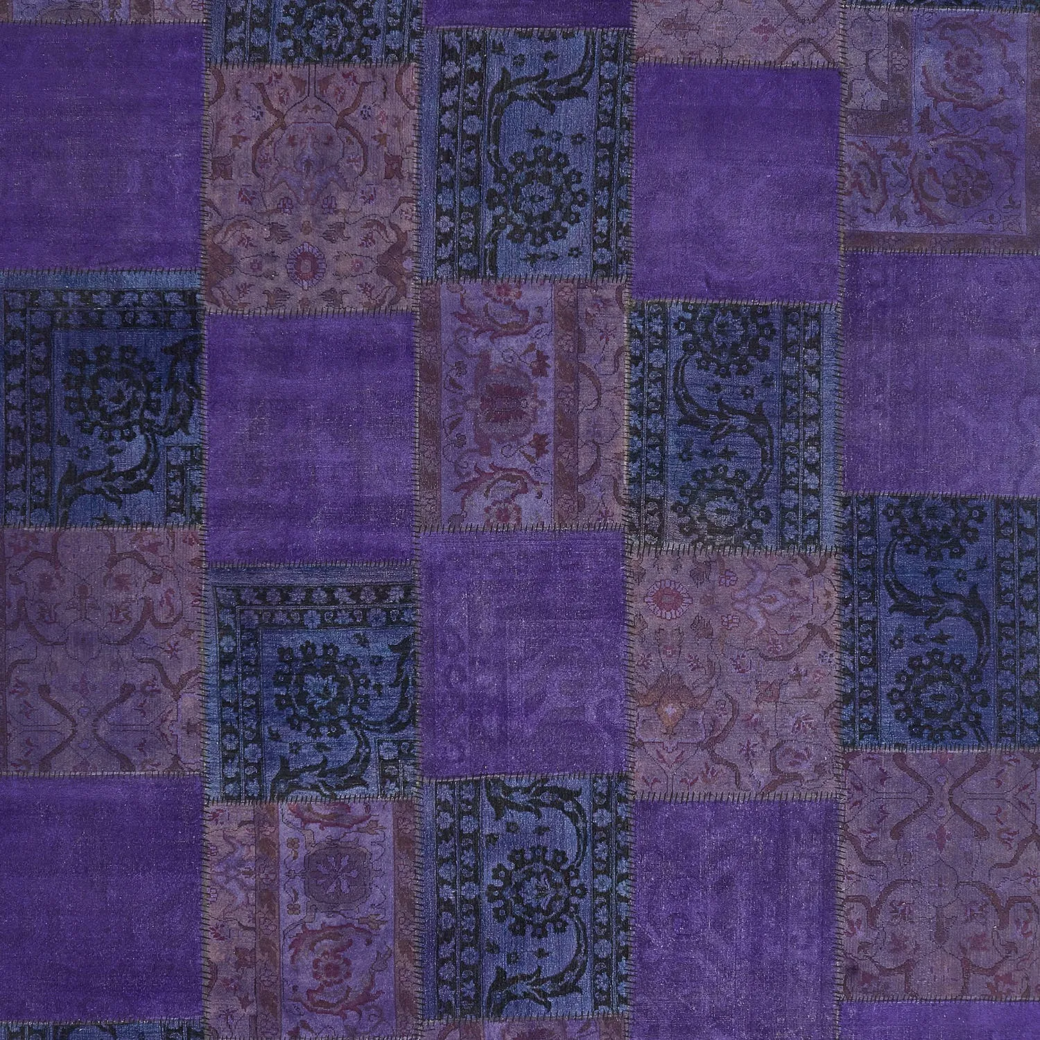 Purple Samsara Patchwork Wool Rug - 8'11" x 12'2"