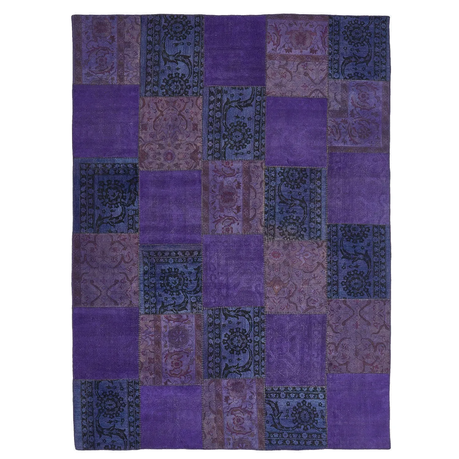Purple Samsara Patchwork Wool Rug - 8'11" x 12'2"