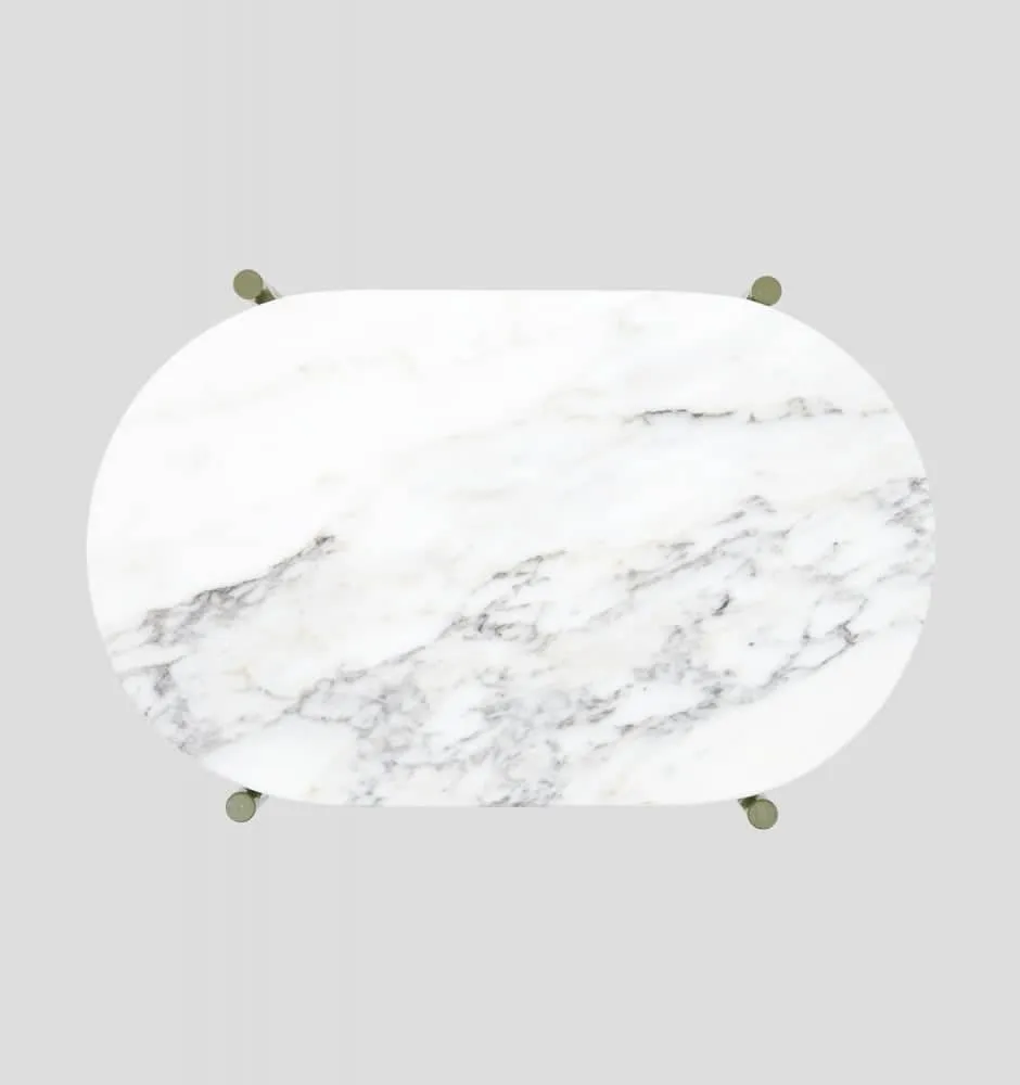 Rhonde Marble Side Table - Olive