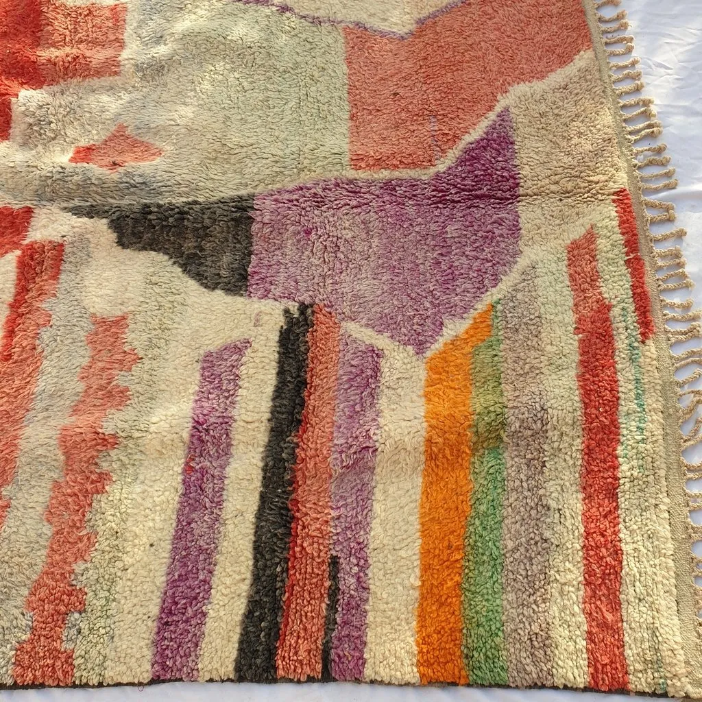 RWIHA | 9'4x6'7 Ft | 3x2 m | Moroccan Colorful Rug | 100% wool handmade