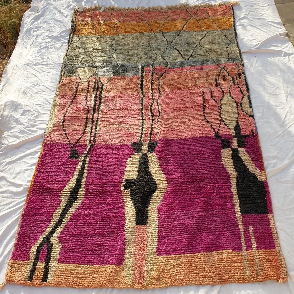 RWISSA | 9'9x6 Ft | 3x2 m | Moroccan Colorful Rug | 100% wool handmade