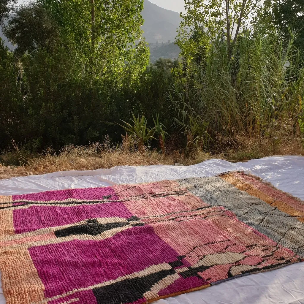 RWISSA | 9'9x6 Ft | 3x2 m | Moroccan Colorful Rug | 100% wool handmade