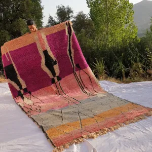 RWISSA | 9'9x6 Ft | 3x2 m | Moroccan Colorful Rug | 100% wool handmade