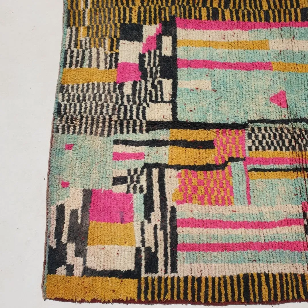 Safria - Vintage Boujad Moroccan Rug 5x8 | Authentic Berber Living room & Bedroom Rug | 5'34x8'37 Ft | 163x255 cm