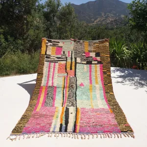 Safria - Vintage Boujad Moroccan Rug 5x8 | Authentic Berber Living room & Bedroom Rug | 5'34x8'37 Ft | 163x255 cm