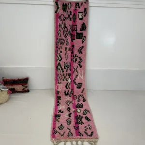 SIMFAID Runner | 10'6x2'3 Ft | 3,24x0,70 m | Moroccan Colorful Rug | 100% wool handmade