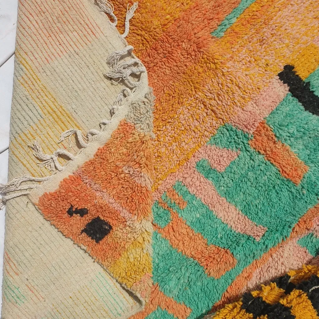 SIMIGRANA | 9'3x8' Ft | 2,83x2,43 m | Moroccan Colorful Rug | 100% wool handmade