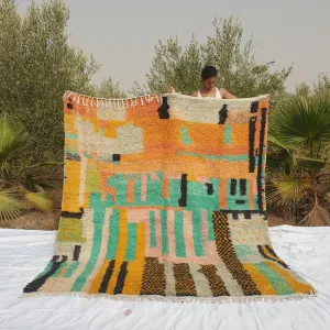 SIMIGRANA | 9'3x8' Ft | 2,83x2,43 m | Moroccan Colorful Rug | 100% wool handmade
