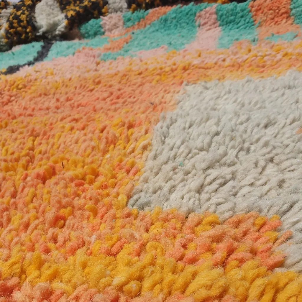 SIMIGRANA | 9'3x8' Ft | 2,83x2,43 m | Moroccan Colorful Rug | 100% wool handmade