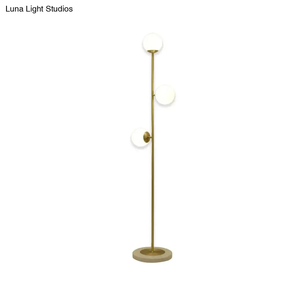 Sleek LED Floor Reading Lamp with Brass Stand – Perfect Lighting for Living Room