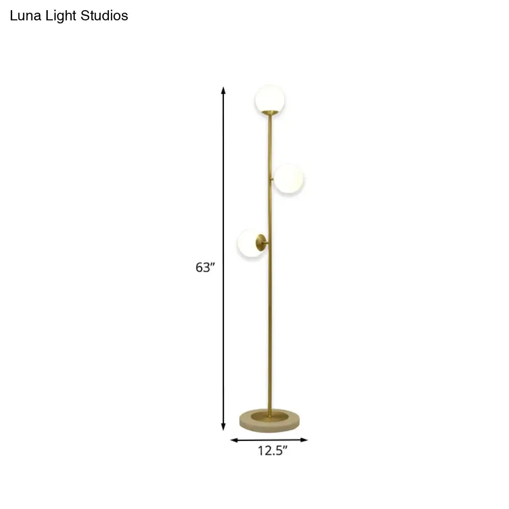 Sleek LED Floor Reading Lamp with Brass Stand – Perfect Lighting for Living Room
