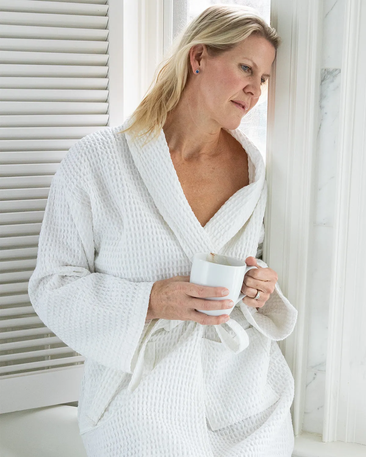 Spa White Waffle Robe