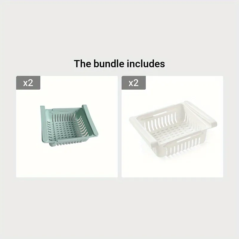 Telescopic Refrigerator Storage Basket  Spacesaving Rack for Organizing